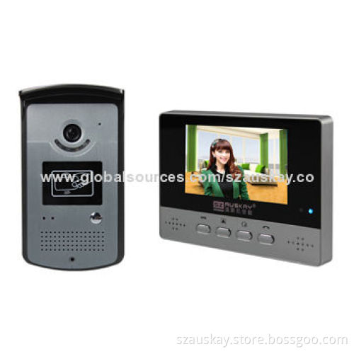 Video Doorphone, IR Night Vision Outdoor Camera, 4.3-inch TFT Indoor Monitor with 480 x 272 Pixels